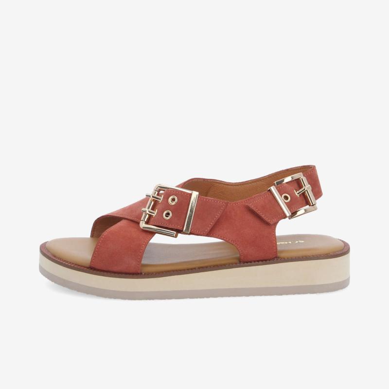 SIGUI CROSS SANDAL W - SUEDE - MARRON
